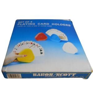 Vintage 1991 Playing Card Holders Set of 4 Baron/Scott Ent. #5175 Taiwan